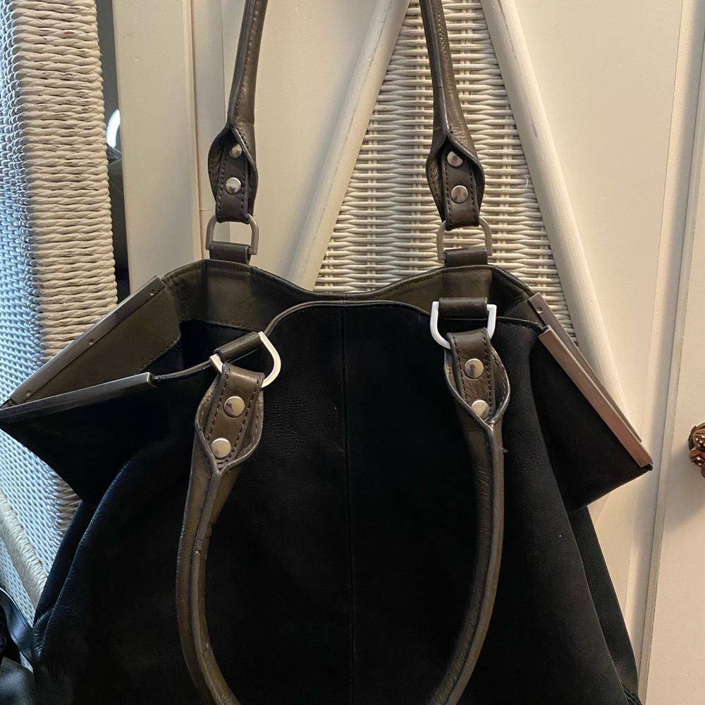 Kenneth Cole Black Leather Tote Bag